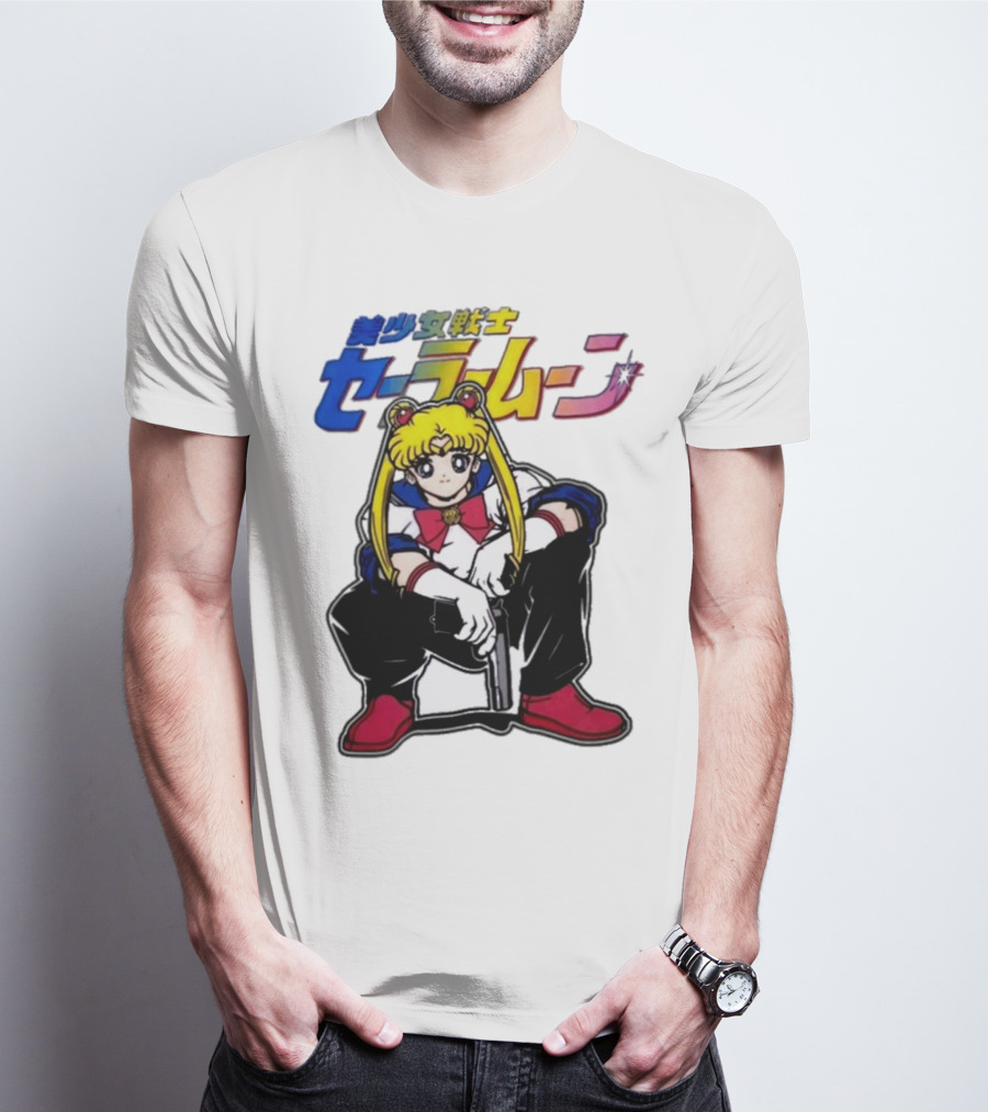 Bishoujo Senshi Sailor Moon With Gun T-Shirt