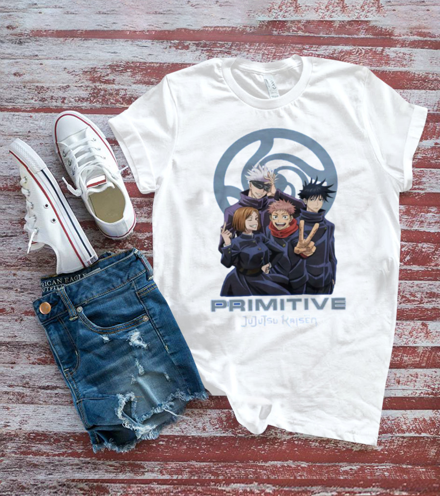 Primitive Jujutsu Kaisen Characters Group Pose T-Shirt