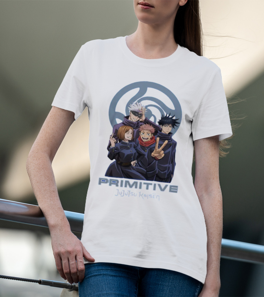 Primitive Jujutsu Kaisen Characters Group Pose T-Shirt
