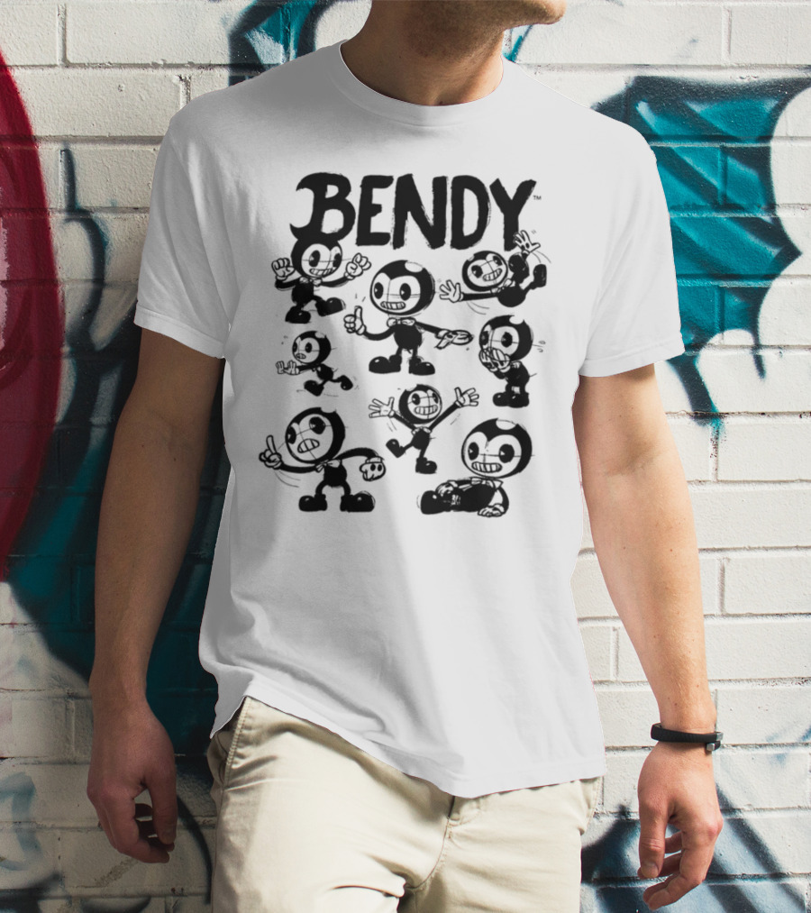 Bendy Playful Cartoon Character Poses T-Shirt