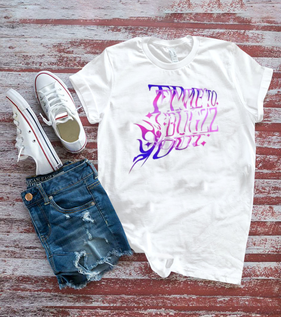 Bugzz Caitibugzz Time To Bugzz Out Psychedelic Lettering T-Shirt