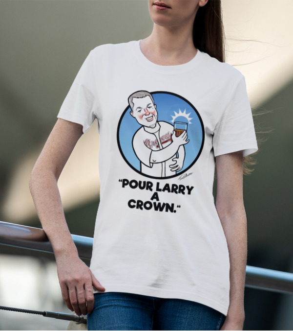 Chipper Jones Braves Pour Larry A Crown Baseball Caricature T-Shirt