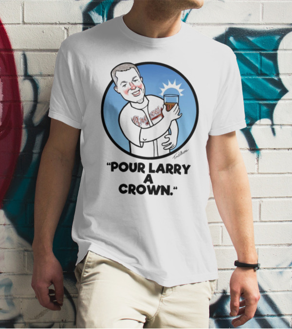 Chipper Jones Braves Pour Larry A Crown Baseball Caricature T-Shirt
