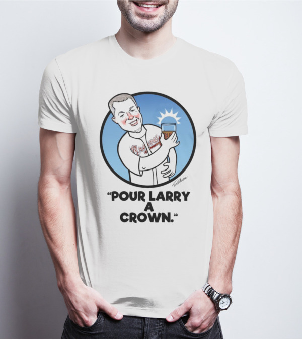 Chipper Jones Braves Pour Larry A Crown Baseball Caricature T-Shirt