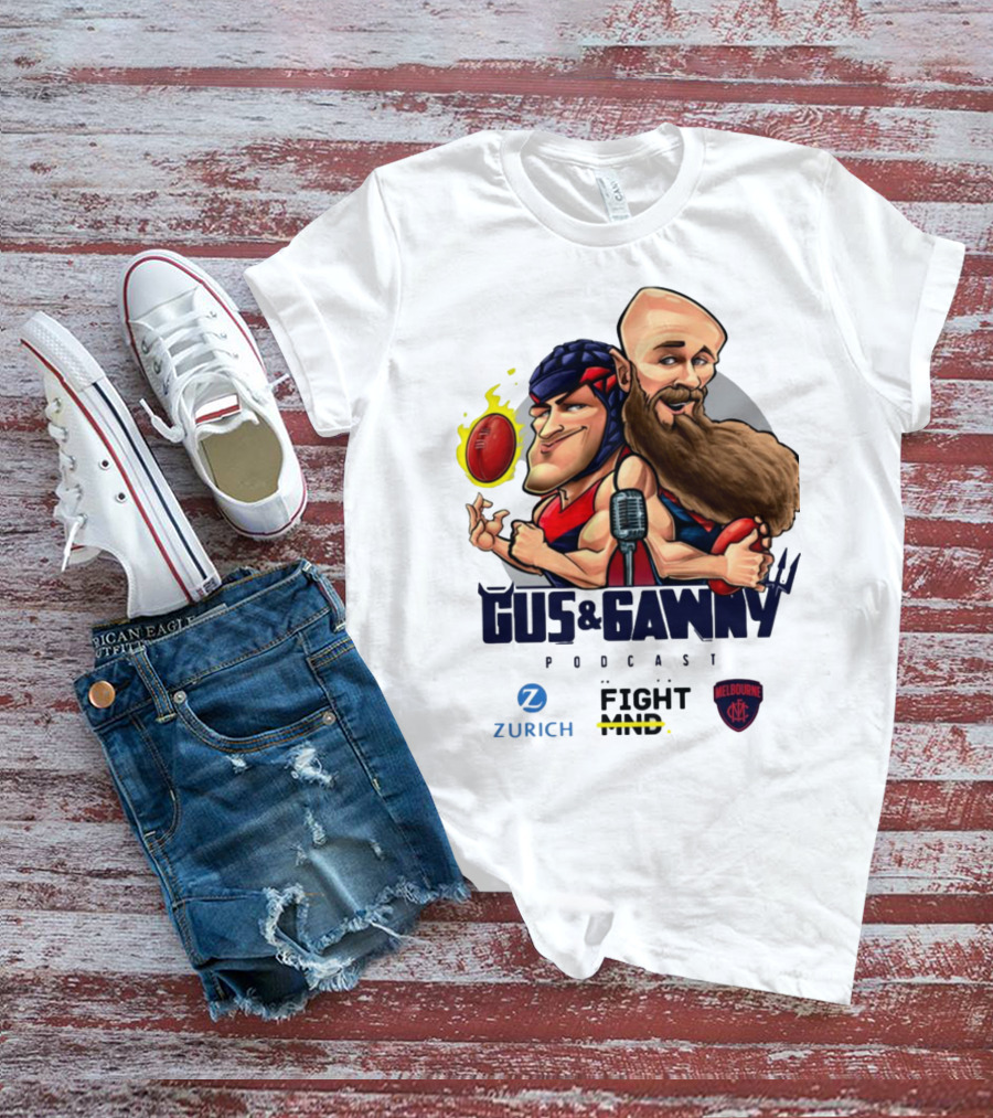 Melbourne Demons Gus And Gawny Podcast Zurich Fight MND AFL Caricature T-Shirt
