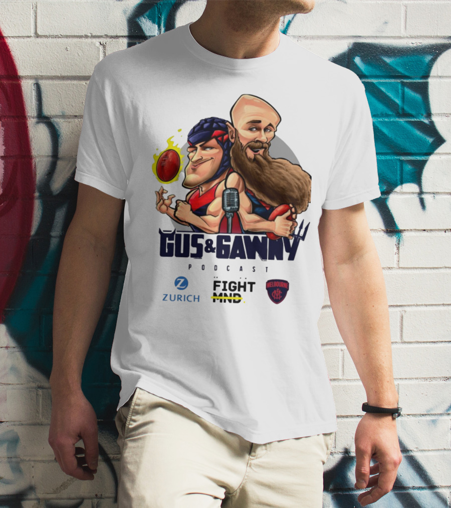 Melbourne Demons Gus And Gawny Podcast Zurich Fight MND AFL Caricature T-Shirt
