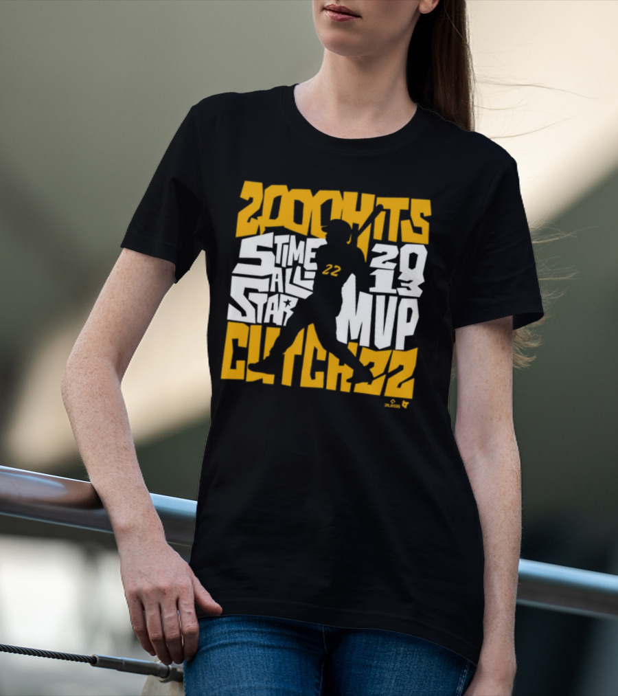 Andrew McCutchen 200 Hits 5 Time All-Star 2013 MVP Pittsburgh Icon 22 T-Shirt