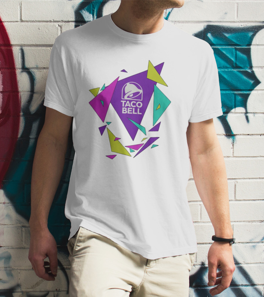 Taco Bell Logo Neon Geometric Shapes T-Shirt
