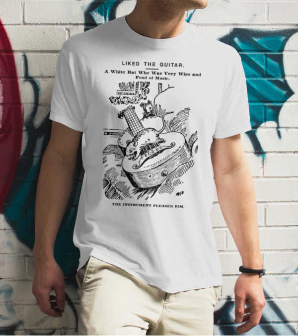 Liked The Guitar: A White Rat Who Was Very Wise And Fond Of Music, The Instrument Pleased Him T-Shirt