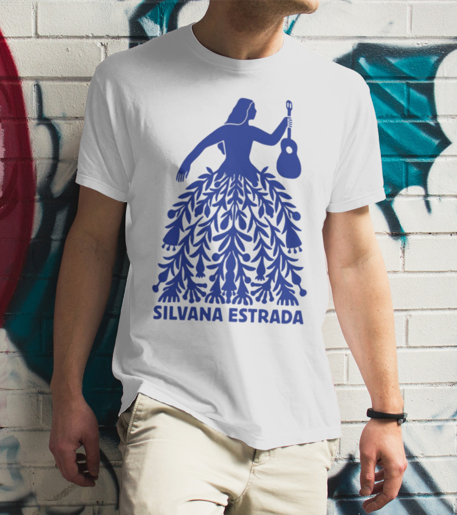 Silvana Estrada Blue Dress Guitar Motif T-Shirt