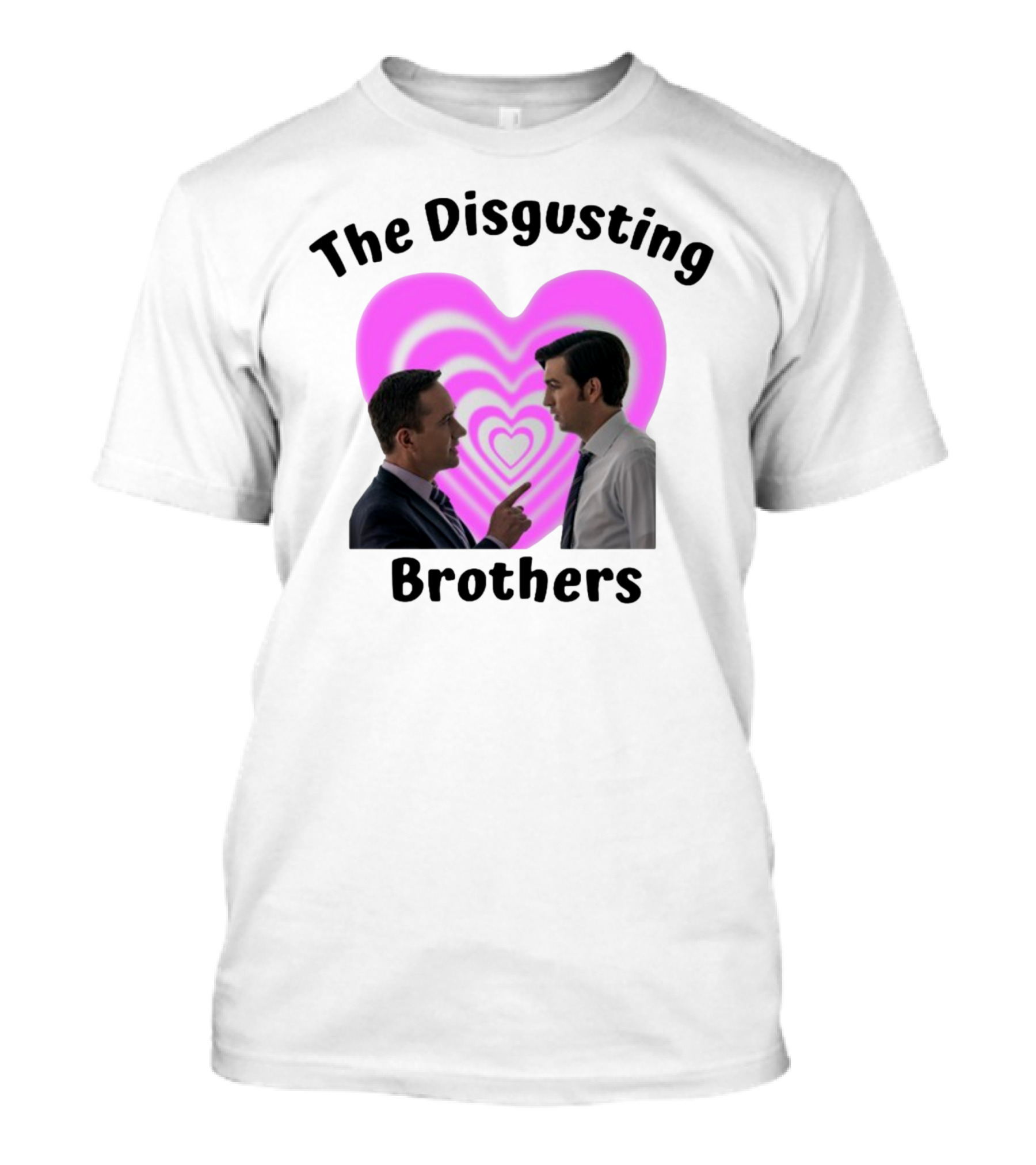 The Disgusting Brothers Succession Parody With Heart Background T-Shirt