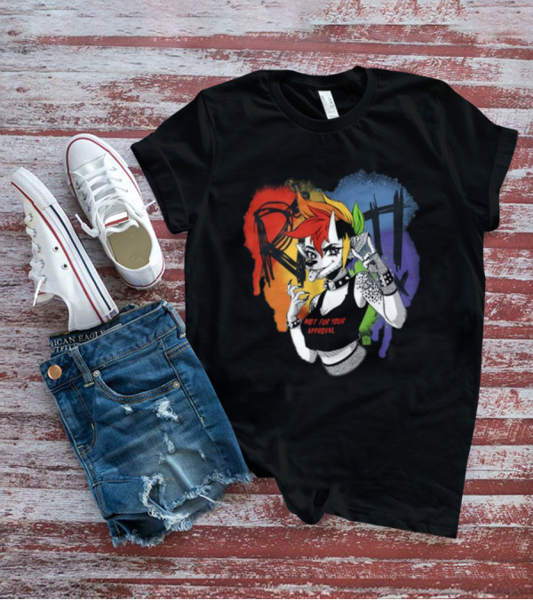 Jtwusky Riot Rainbow Hyena Not Fur Your Approval Punk T-Shirt