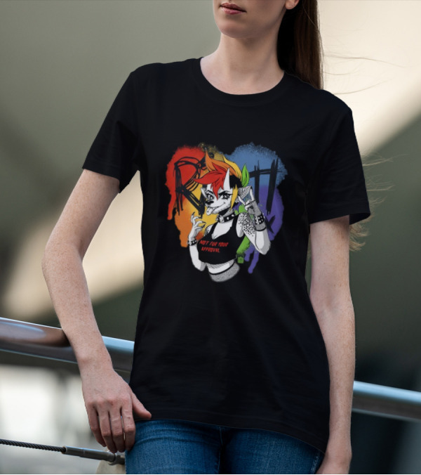 Jtwusky Riot Rainbow Hyena Not Fur Your Approval Punk T-Shirt