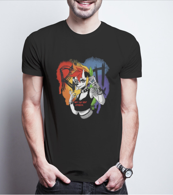 Jtwusky Riot Rainbow Hyena Not Fur Your Approval Punk T-Shirt