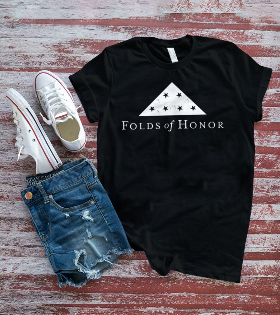 Folds Of Honor American Flag Star Triangle Memorial T-Shirt