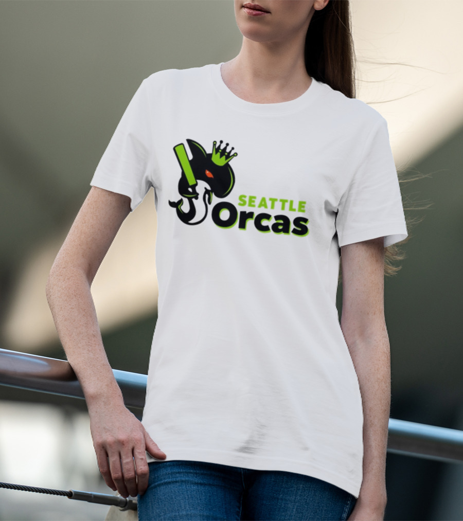 Franklin Leonard Seattle Orcas Crowned Orca With Bat T-Shirt