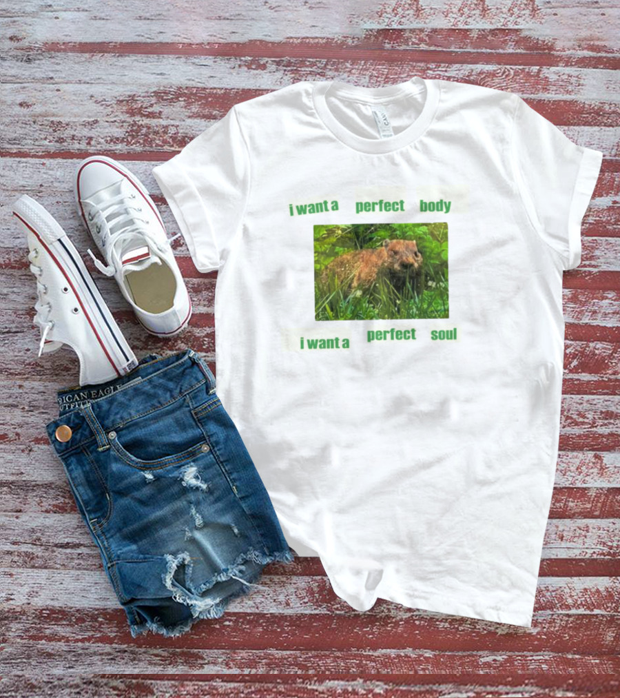 I Want A Perfect Body Perfect Soul Groundhog Baby T-Shirt