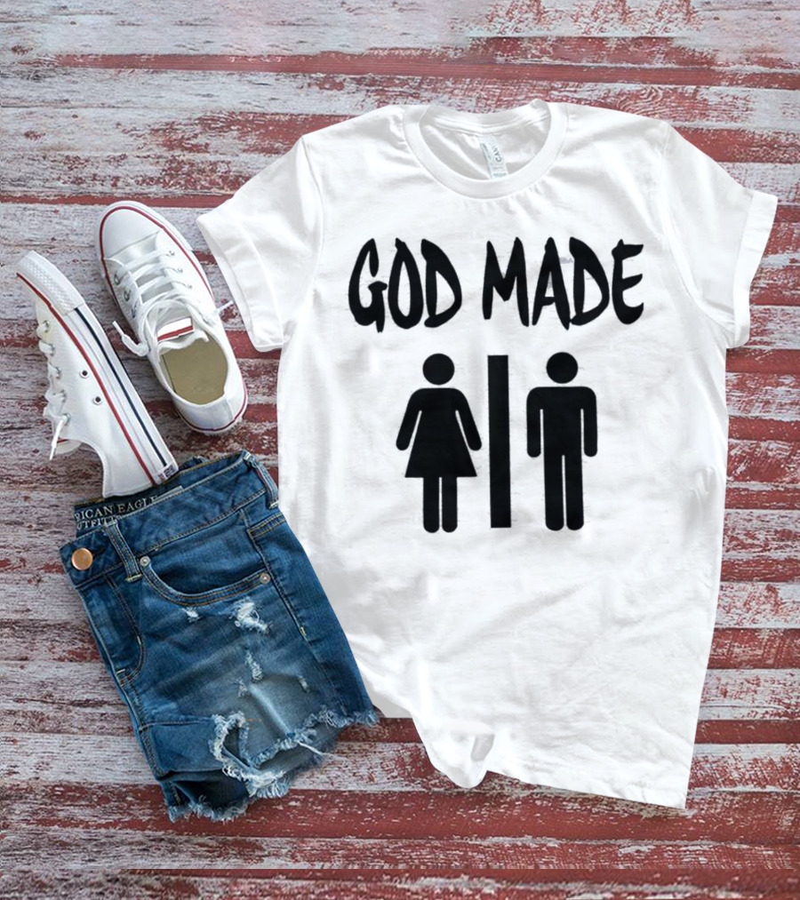 GOD MADE Man Woman Symbols T-Shirt