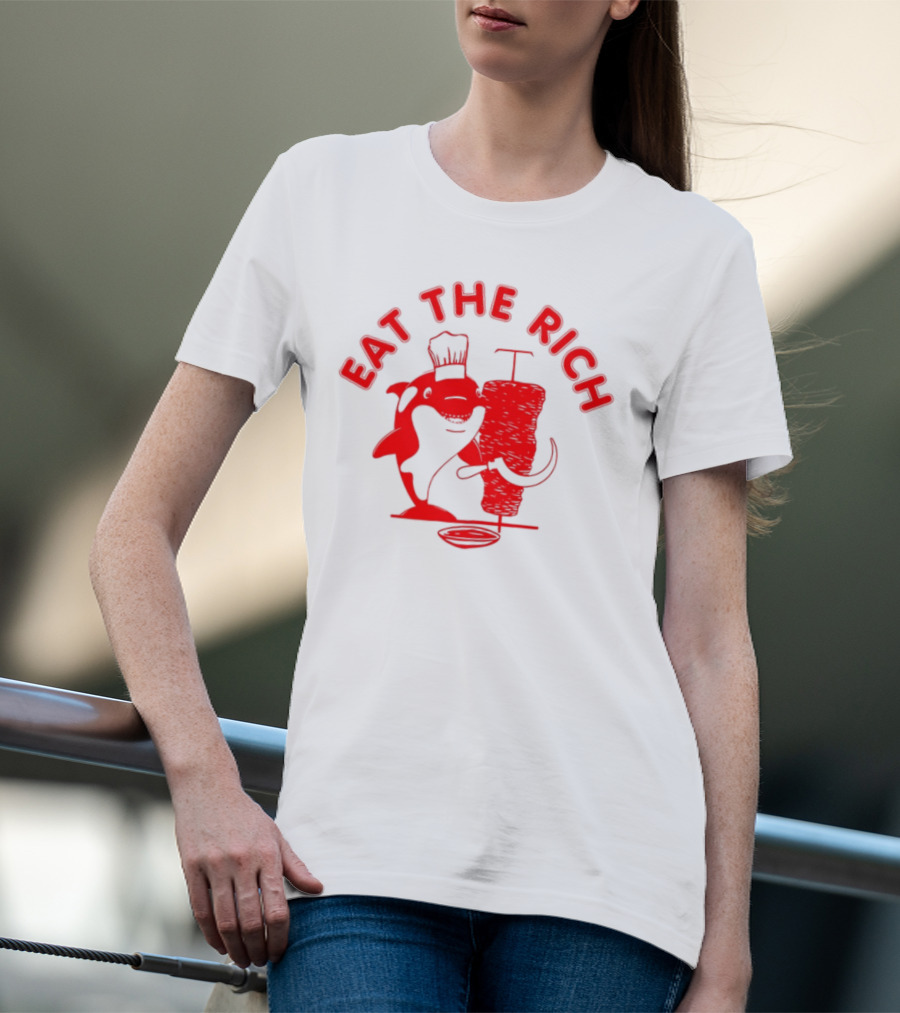 Ballena Gladis Eat The Rich Chef Orca With Meat Spit T-Shirt