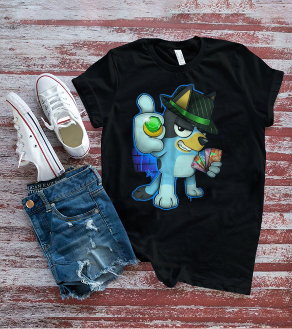 Bluepin Poker Dog With Fedora And Gem در Poker Cards T-Shirt