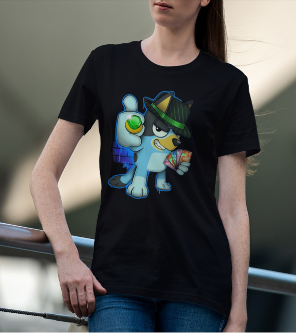 Bluepin Poker Dog With Fedora And Gem در Poker Cards T-Shirt
