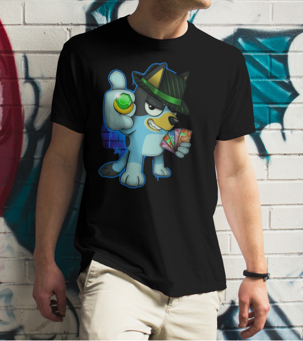 Bluepin Poker Dog With Fedora And Gem در Poker Cards T-Shirt
