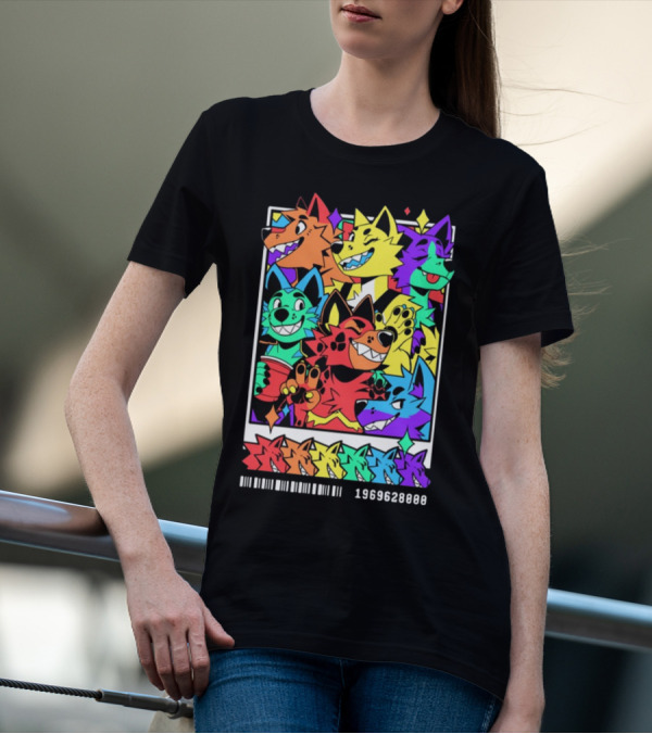 Nomadcomplex Pawlaroid Pride Colorful Wolf Characters Barcode 1969628000 T-Shirt