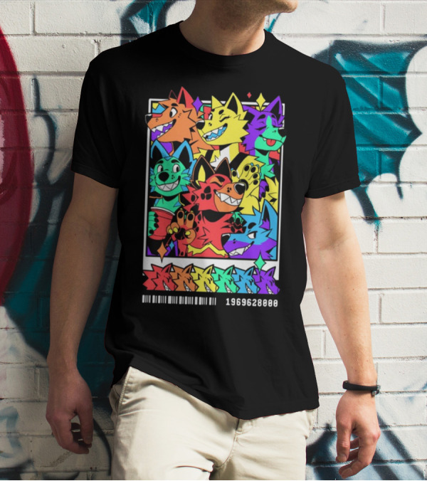 Nomadcomplex Pawlaroid Pride Colorful Wolf Characters Barcode 1969628000 T-Shirt