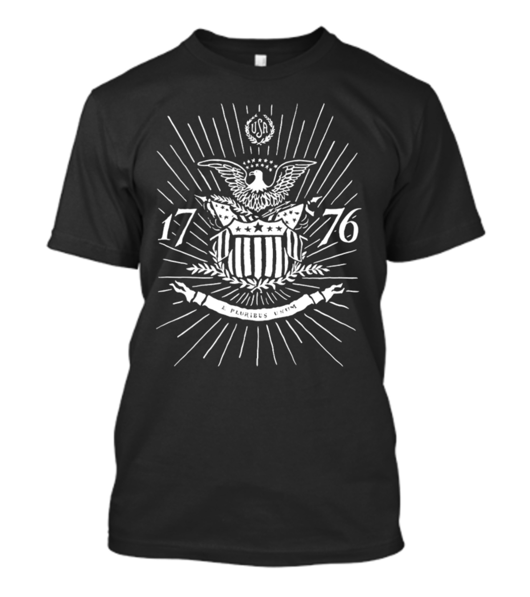 1776 USA E Pluribus Unum Eagle Emblem T-Shirt
