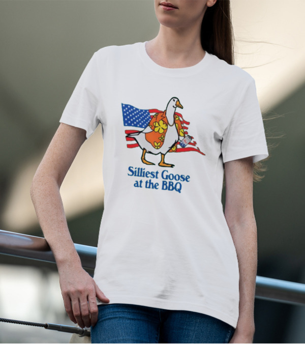 Silliest Goose At The BBQ Patriotic Hawaiian Shirt USA Flag T-Shirt