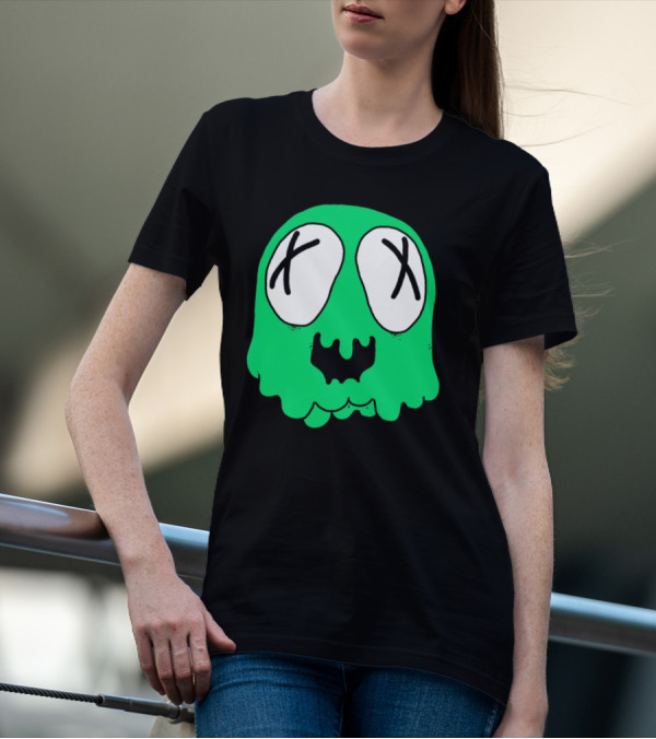 Sludge Life Shop Ghost Green Blob With X Eyes T-Shirt
