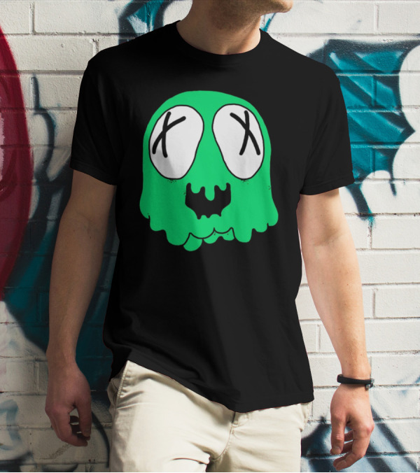 Sludge Life Shop Ghost Green Blob With X Eyes T-Shirt