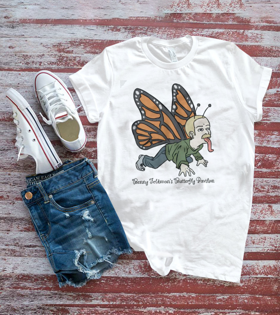 Benny Feldman's Butterfly Pavilion Winged Humanoid Cartoon With Antennae And Sneakers T-Shirt