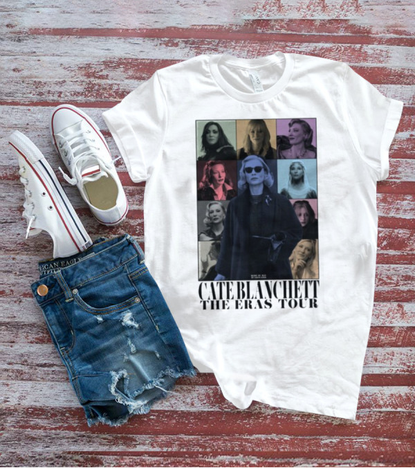 Cate Blanchett The Eras Tour Multicolor Portrait Montage T-Shirt