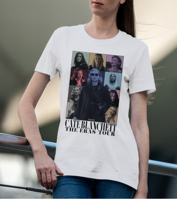 Cate Blanchett The Eras Tour Multicolor Portrait Montage T-Shirt
