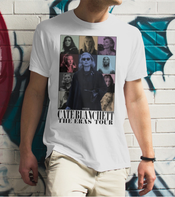 Cate Blanchett The Eras Tour Multicolor Portrait Montage T-Shirt