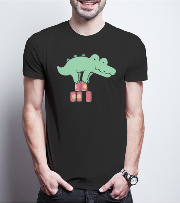 Deadlycomics Orlando Alligator Balancing On Cans T-Shirt