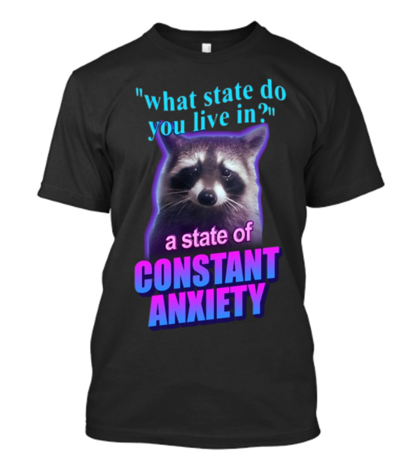 State Of Constant Anxiety Raccoon Humor T-Shirt