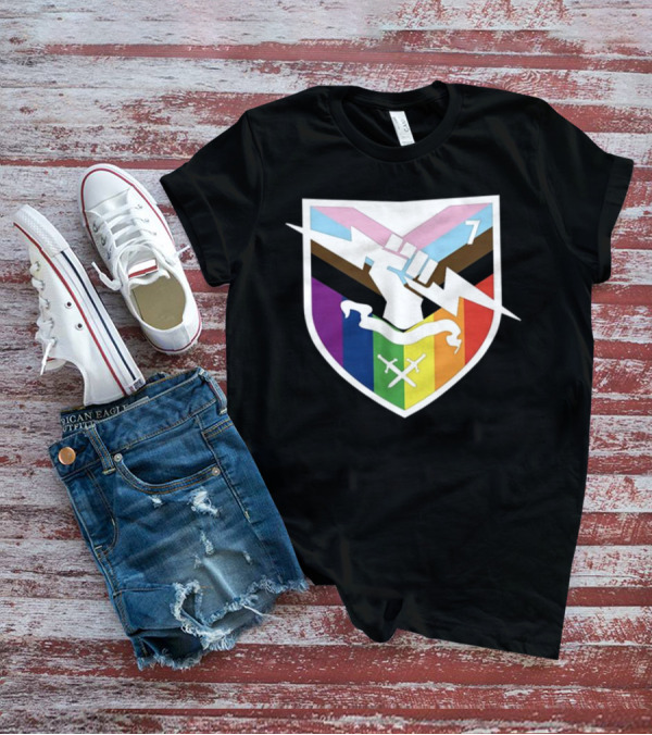 Bungie Pride Progress Flag Fist Lightning Shield T-Shirt