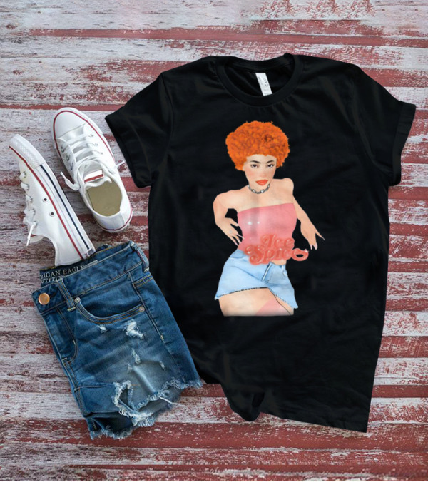 Icespicemusic Ice Spice Red Hair Pink Top Denim Skirt T-Shirt