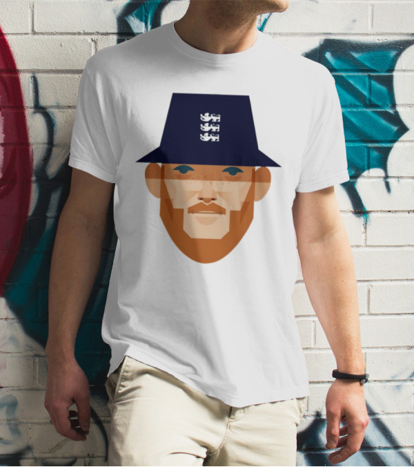 Stanley Chow Ben Stokes England Cricket Hat Three Lions T-Shirt