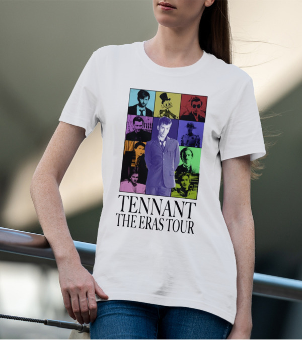 Tennant The Eras Tour Colorful Iconic Characters Collage T-Shirt