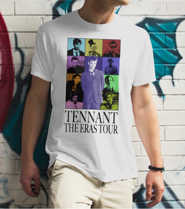 Tennant The Eras Tour Colorful Iconic Characters Collage T-Shirt