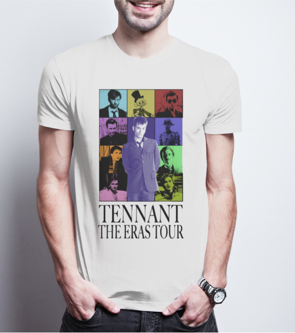 Tennant The Eras Tour Colorful Iconic Characters Collage T-Shirt