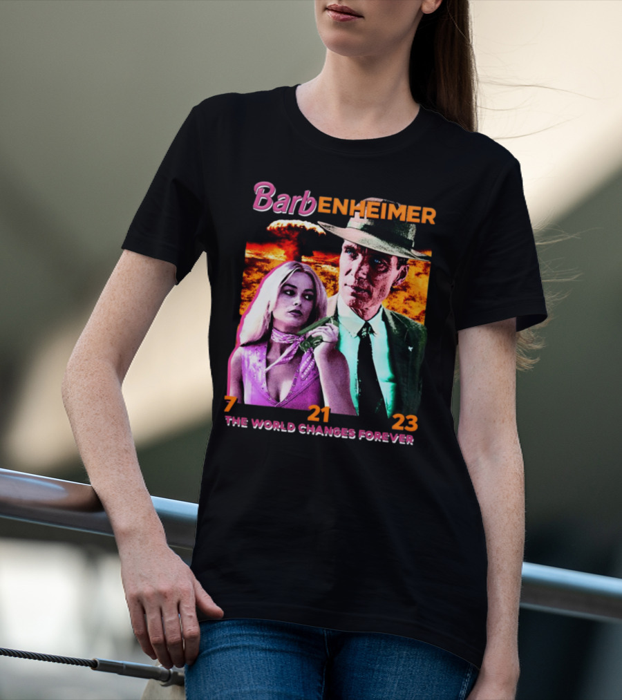Barbenheimer The World Changes Forever 7 21 23 T-Shirt