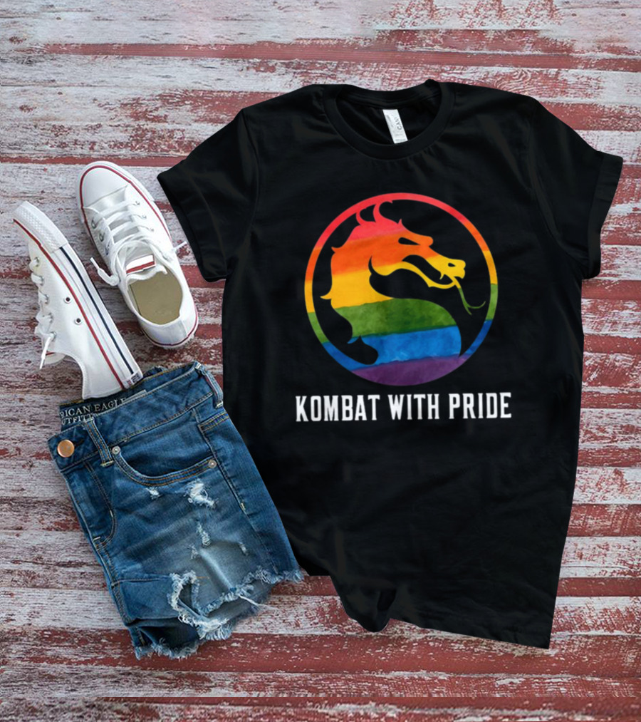 Kombat With Pride Rainbow Dragon Emblem T-Shirt
