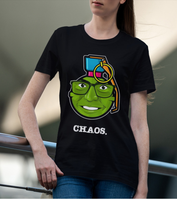 CHAOS Grenade Green Face With Glasses T-Shirt