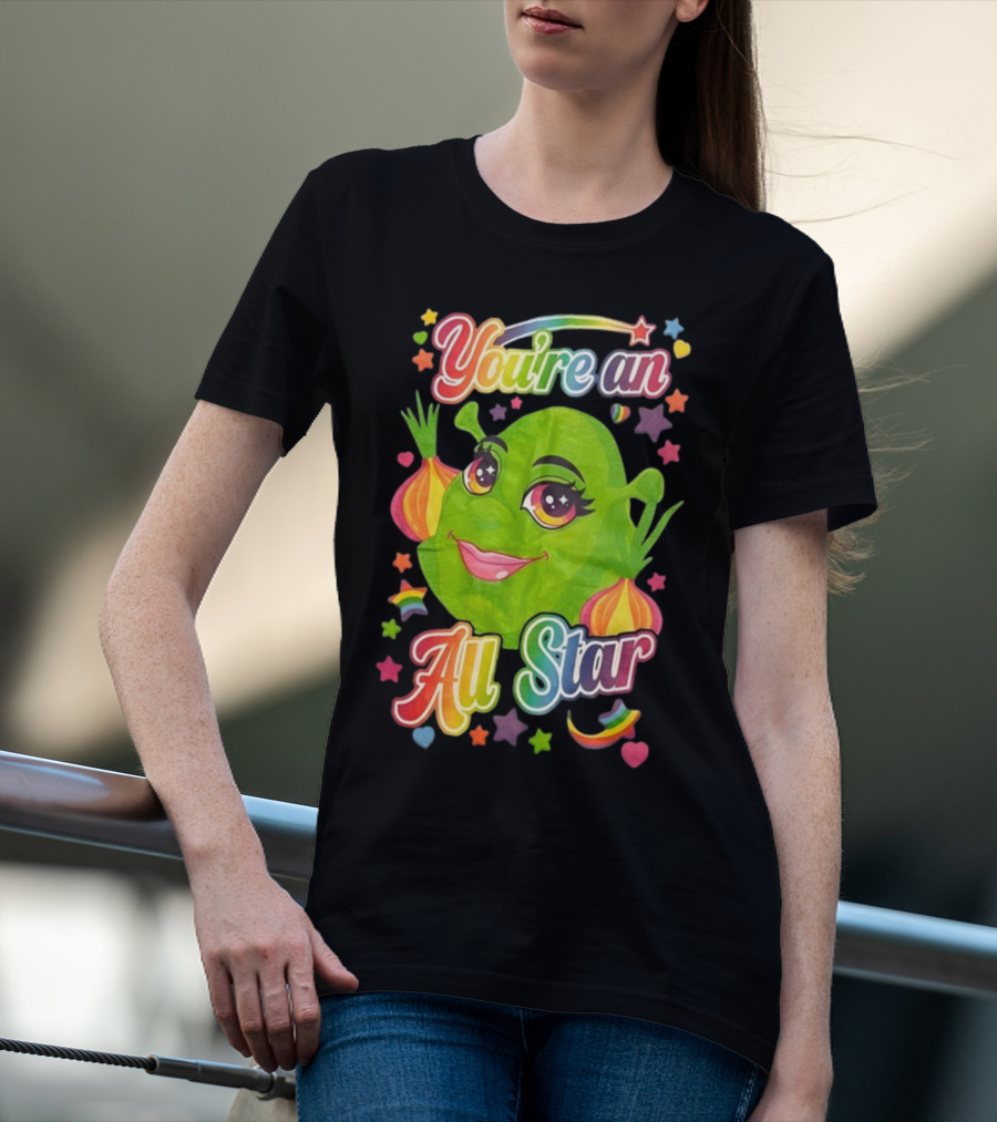 You're An All Star Shrek Rainbow Emojis T-Shirt