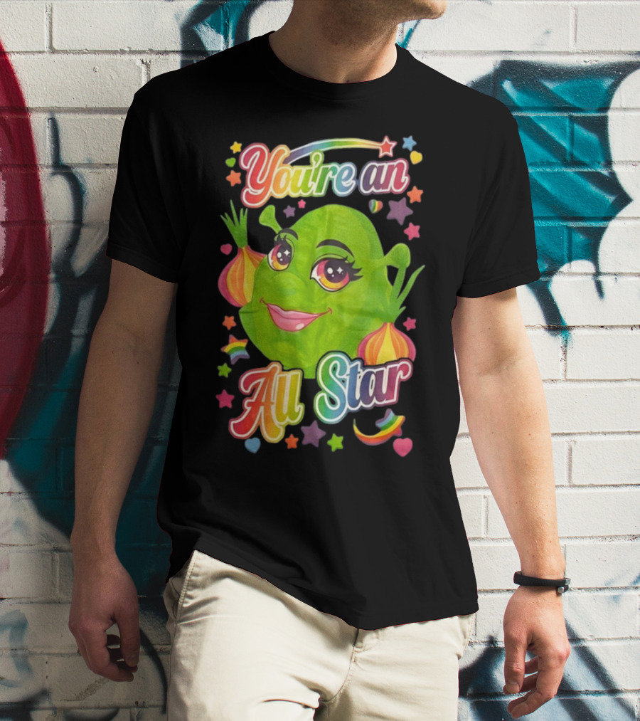 You're An All Star Shrek Rainbow Emojis T-Shirt