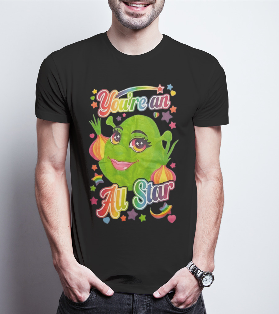 You're An All Star Shrek Rainbow Emojis T-Shirt